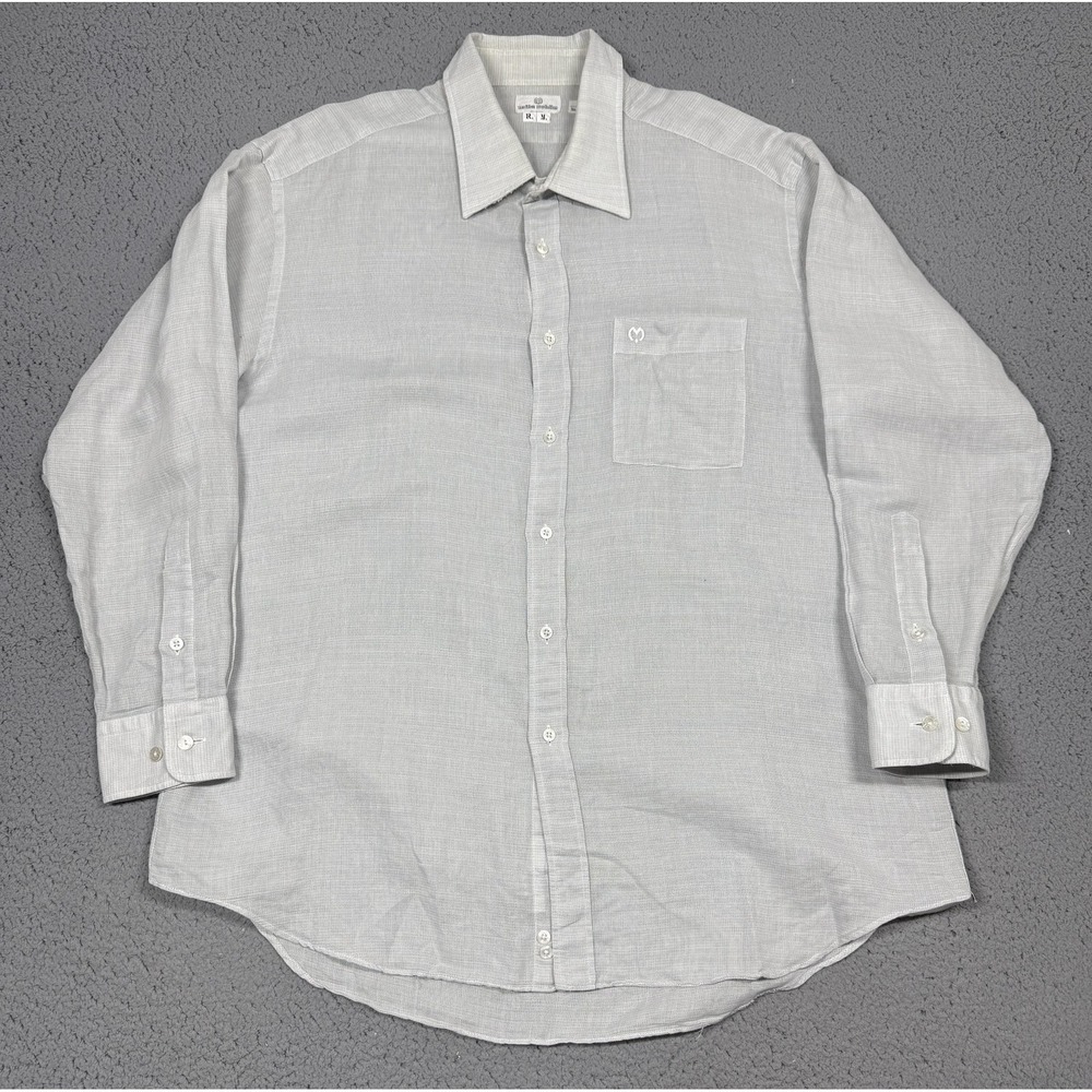 Mila‎ Schön Shirt Mens XL Gray Check Long Sleeve Button Up Lightweight Casual